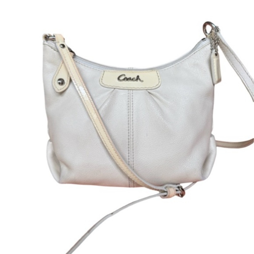 Coach Cream Crossbody Bag with Logo Tag
